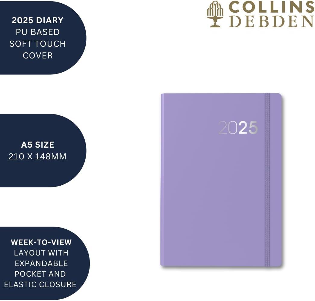 image:imageCollins Legacy 2025 Planner A4 Day To Page Diary with Appointments Black CL419925 Professional Daily Planner with Soft Touch CoverBlue
