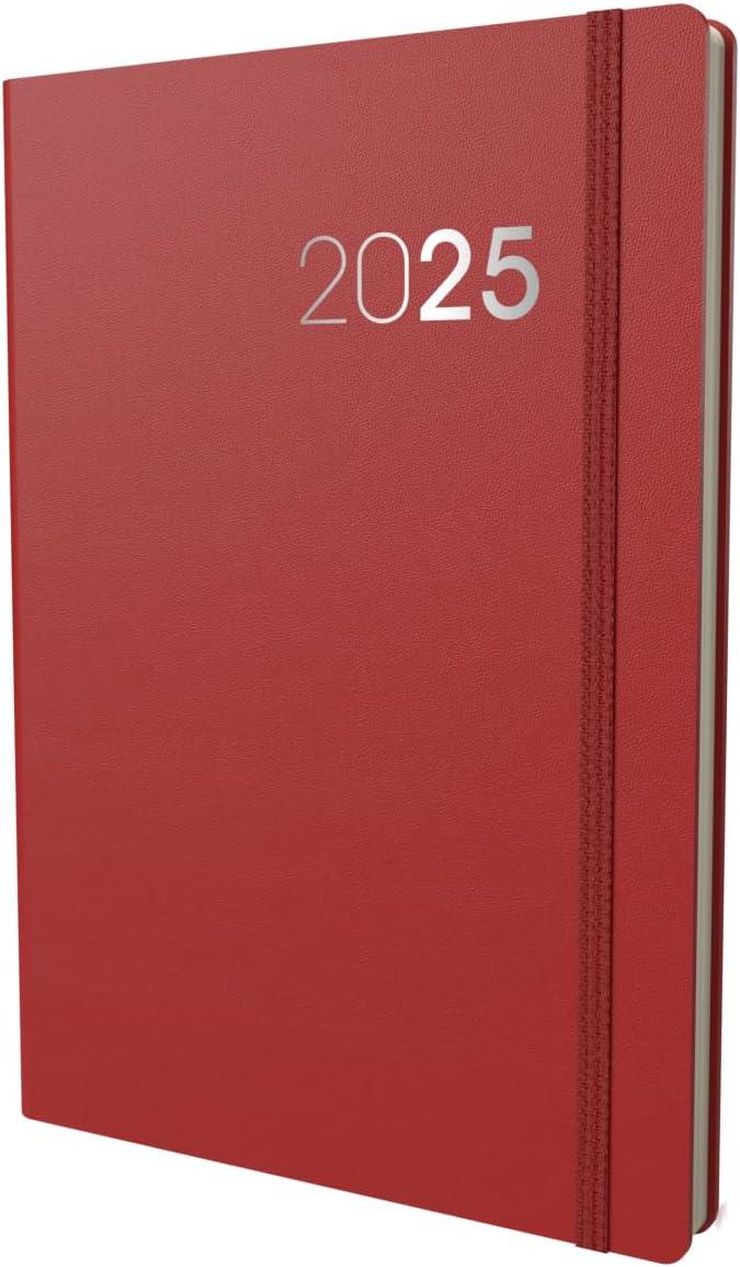 image:imageCollins Legacy 2025 Planner A4 Day To Page Diary with Appointments Black CL419925 Professional Daily Planner with Soft Touch CoverRed