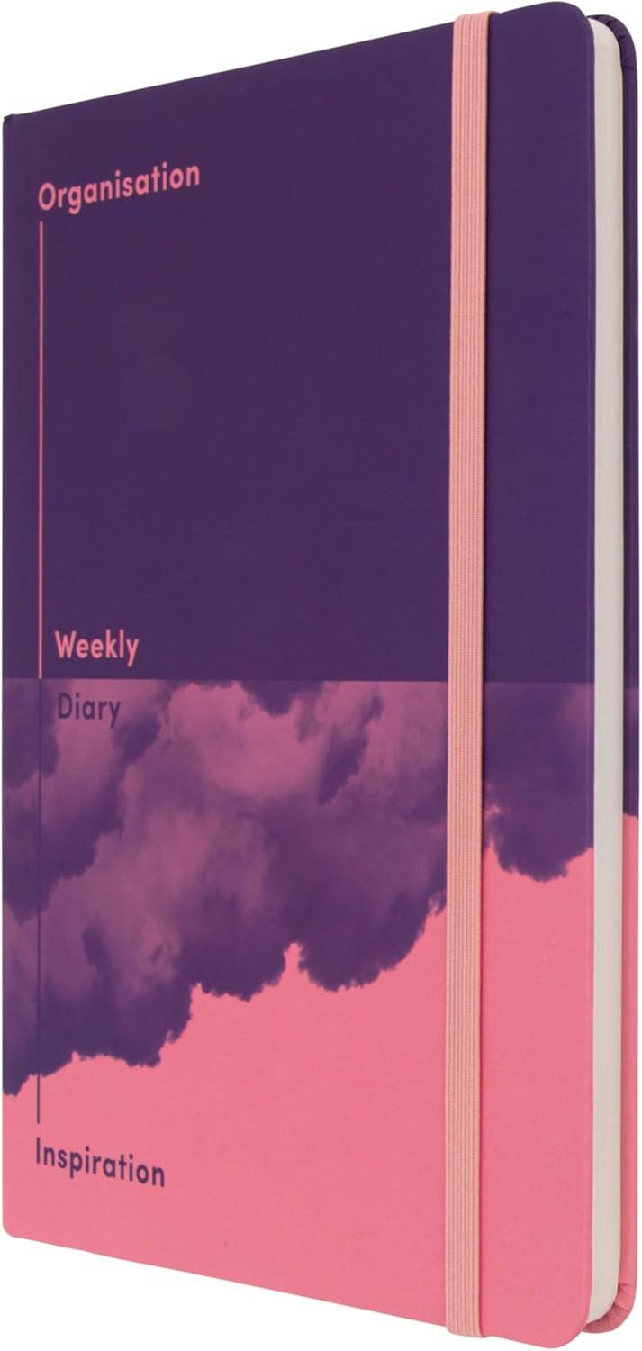 image:imageJumble amp Co Dates amp Dreams A5 Undated Week to View Diary Organisation amp Inspiration 100 Recycled Paper PurplePinkPurple Pink