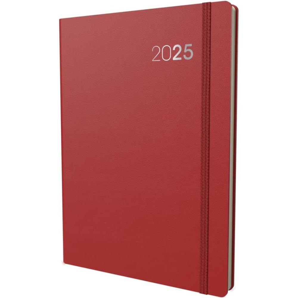 image:imageCollins Legacy 2025 Planner A4 Day To Page Diary with Appointments Black CL419925 Professional Daily Planner with Soft Touch CoverRed
