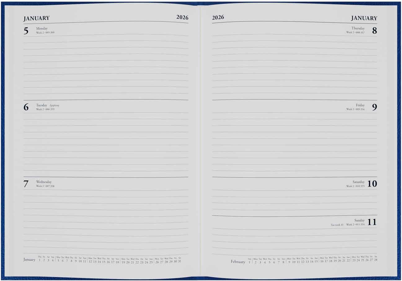 image:imageCollins Desk 13 Month MidAcademic Year Planner July 2025July 202644M602526 DaytoPage Appointments Diary A4 Hard Cover BlueBlack