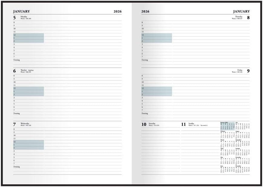 image:imageCollins Desk 13 Month MidAcademic Year Planner July 2025July 202644M602526 DaytoPage Appointments Diary A4 Hard Cover BlueBlack