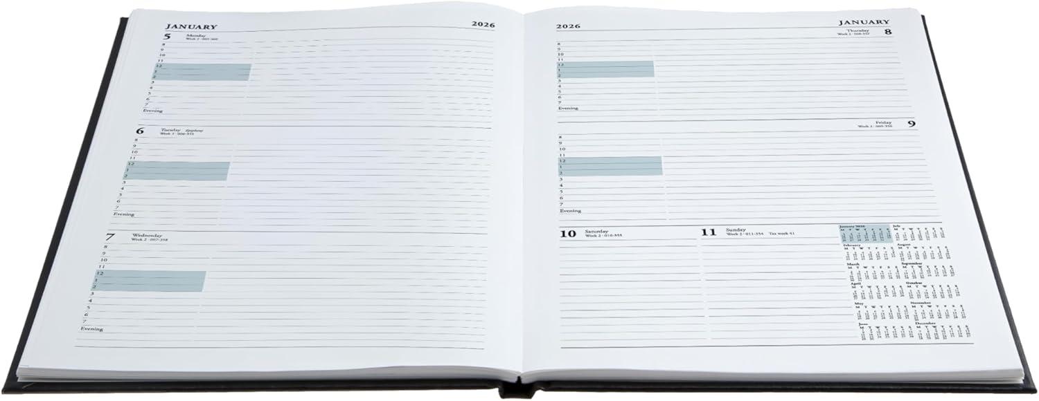 image:imageCollins Desk 13 Month MidAcademic Year Planner July 2025July 202644M602526 DaytoPage Appointments Diary A4 Hard Cover BlueBlack
