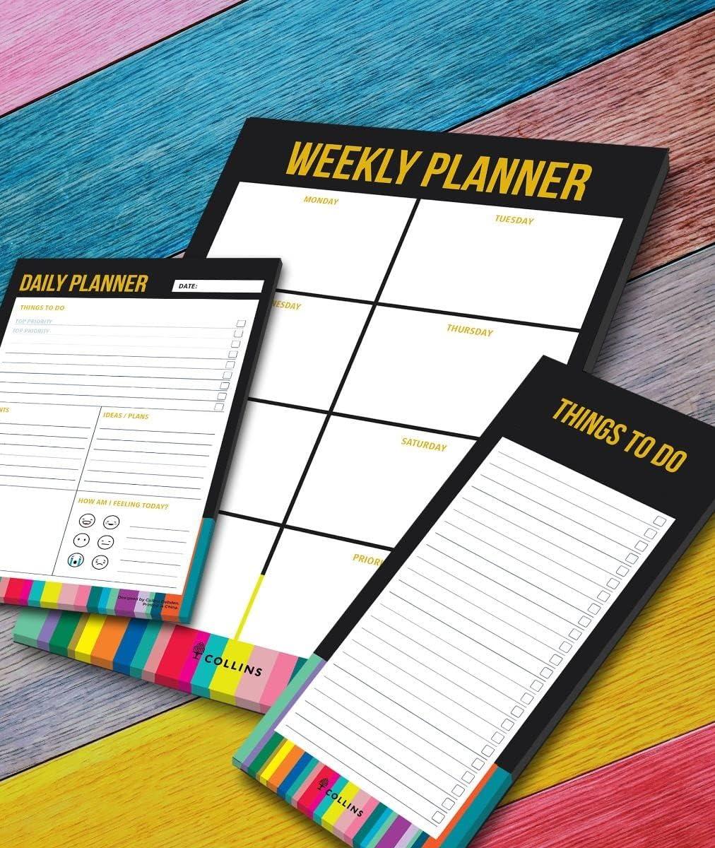 image:imageCollins Edge Rainbow Daily Planner Pad Desk Pad Daily Calendar 2023 Page A Day Layout Cute Undated Planner with 60 sheets A5 Size