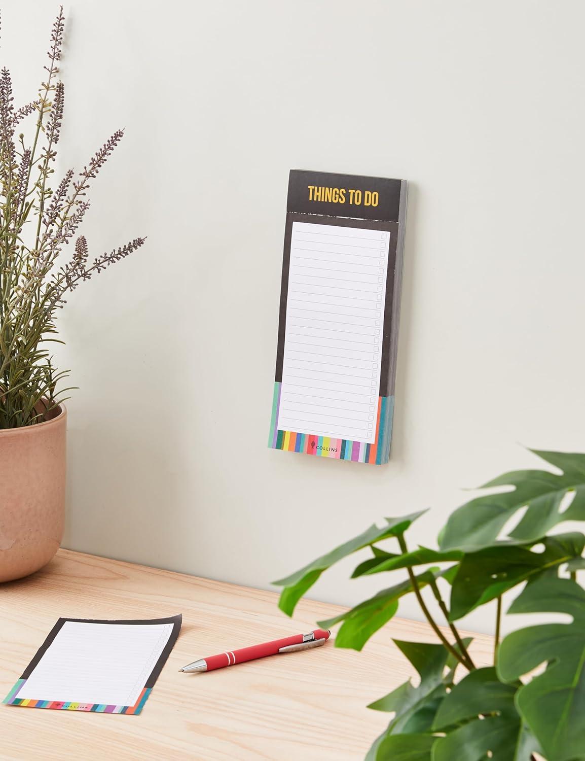 image:imageCollins Edge Rainbow Magnetic Notepad To Do List Slim Magnetic To Do List for Fridge Grocery List Notepad and Daily Planner Pad Cute Notepads for Women and Men