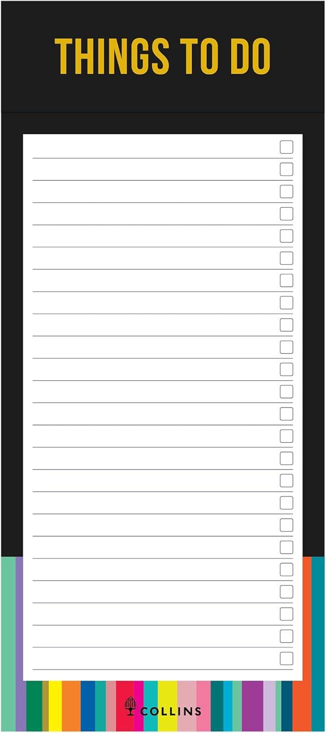 image:imageCollins Edge Rainbow Magnetic Notepad To Do List Slim Magnetic To Do List for Fridge Grocery List Notepad and Daily Planner Pad Cute Notepads for Women and Men