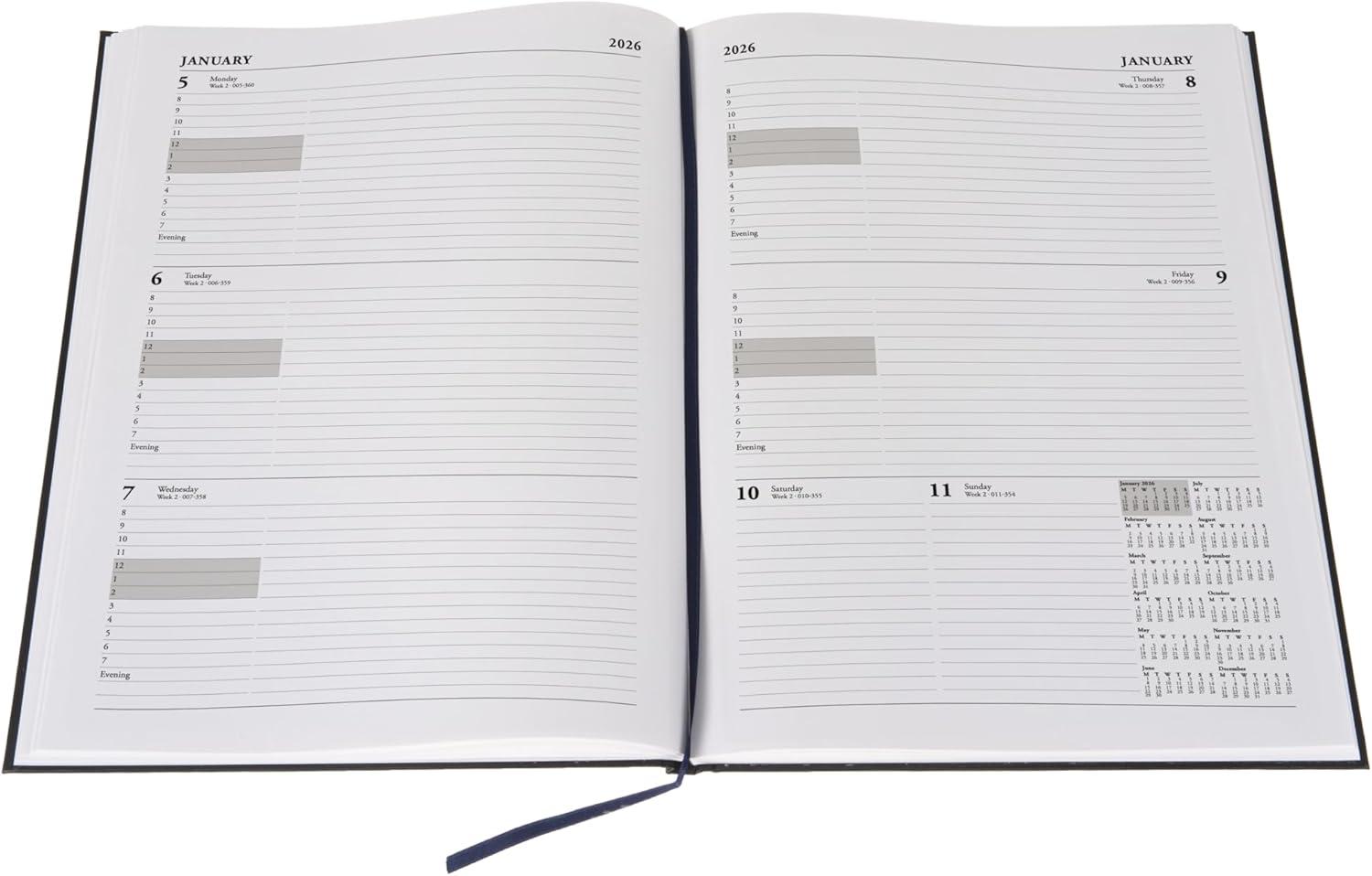 image:imageCollins Essentials 12 Month MidAcademic Year Planner July 2025July 2026 WeektoView Appointments Diary A5 Hard Cover RedDark Blue