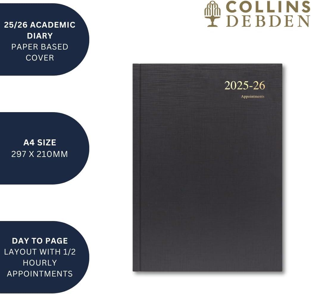 image:imageCollins Essentials 12 Month MidAcademic Year Planner July 2025July 2026 WeektoView Appointments Diary A5 Hard Cover RedDark Blue