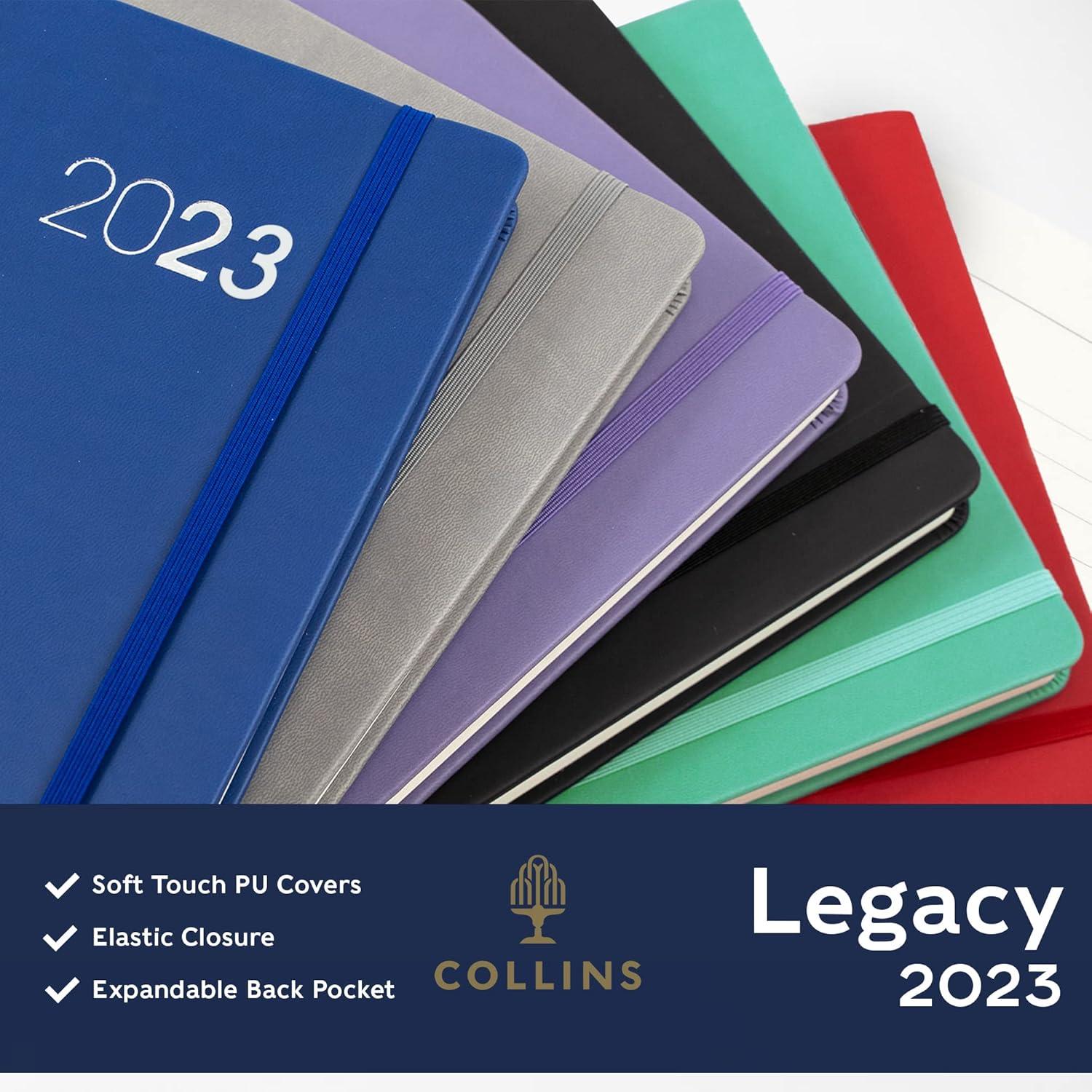 image:imageCollins Legacy A5 Day To Page 2023 Diary Red CL511523 Complete Planner Agenda and Journal with Soft Touch Cover