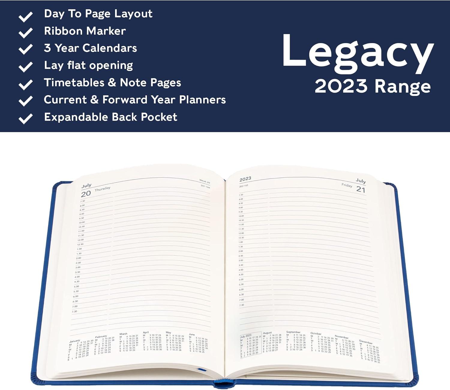 image:imageCollins Legacy A5 Day To Page 2023 Diary Red CL511523 Complete Planner Agenda and Journal with Soft Touch Cover