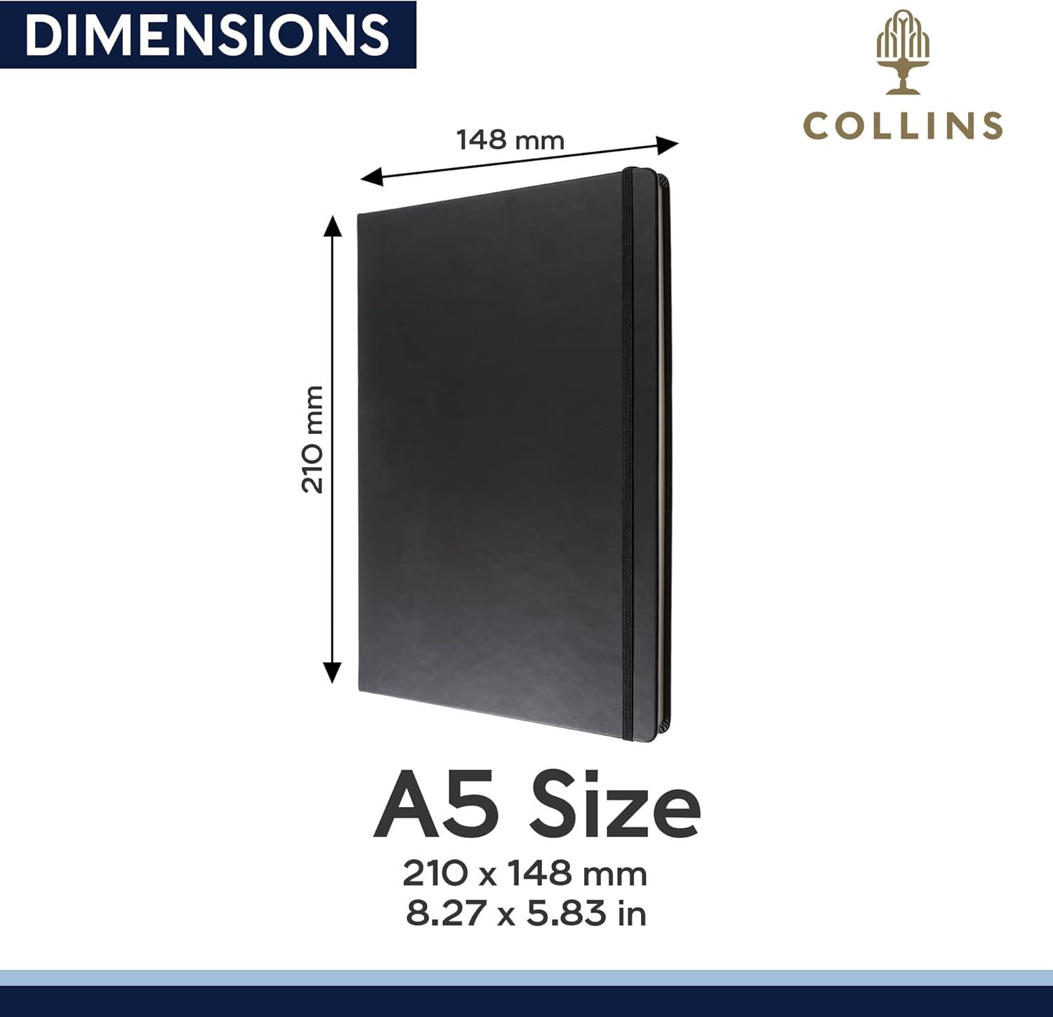 image:imageCollins Legacy A5 Hard Cover Notebook 240 80gsm Ruled Pages Black Cover
