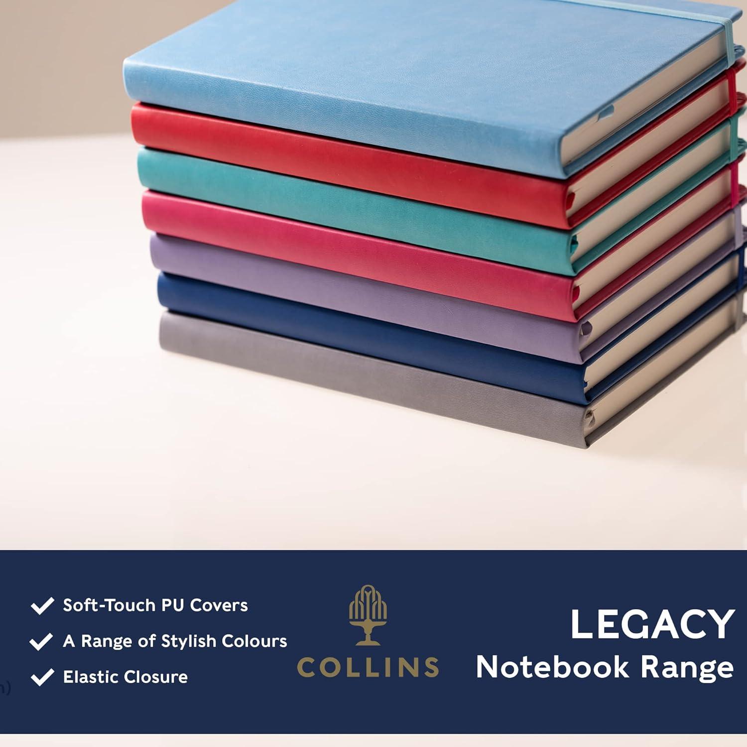 image:imageCollins Legacy A5 Hard Cover Notebook 240 80gsm Ruled Pages Light Blue Cover