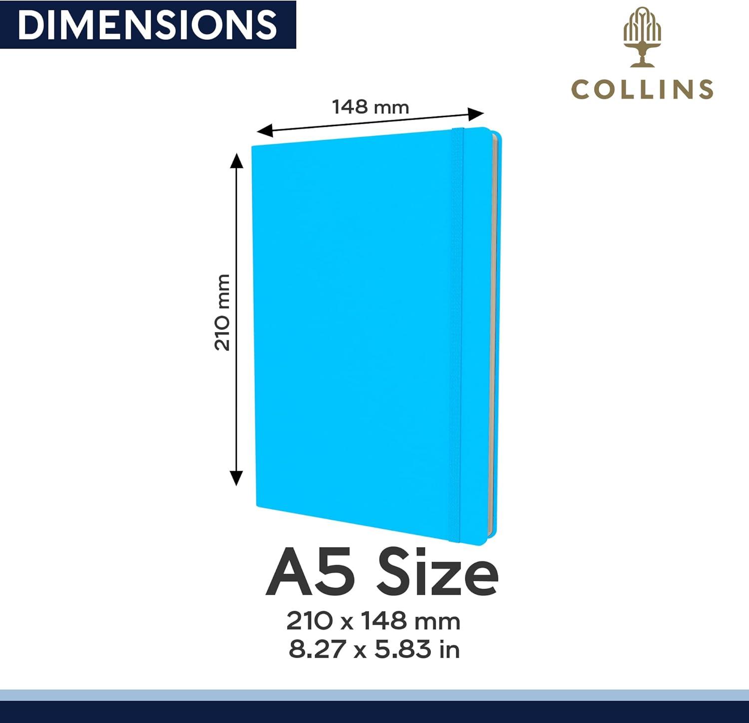 image:imageCollins Legacy A5 Hard Cover Notebook 240 80gsm Ruled Pages Light Blue Cover
