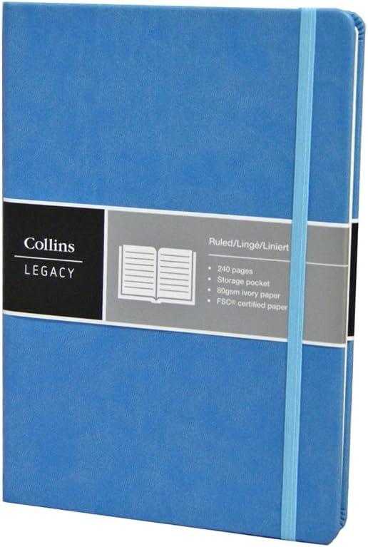 image:imageCollins Legacy A5 Hard Cover Notebook 240 80gsm Ruled Pages Light Blue Cover