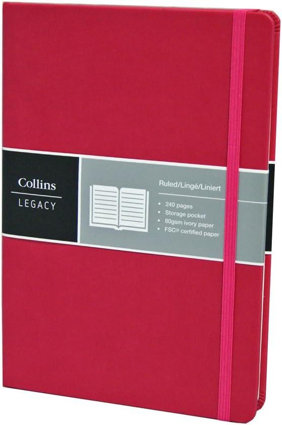 image:imageCollins Legacy A5 Hard Cover Notebook 240 80gsm Ruled Pages Pink Cover