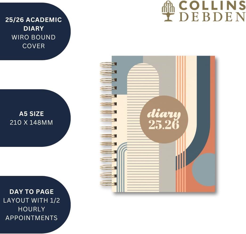 image:imageCollins Scandi 14 Month Planner July 2025August 2026 DaytoPage Diary A5 Hard Cover PeachPink