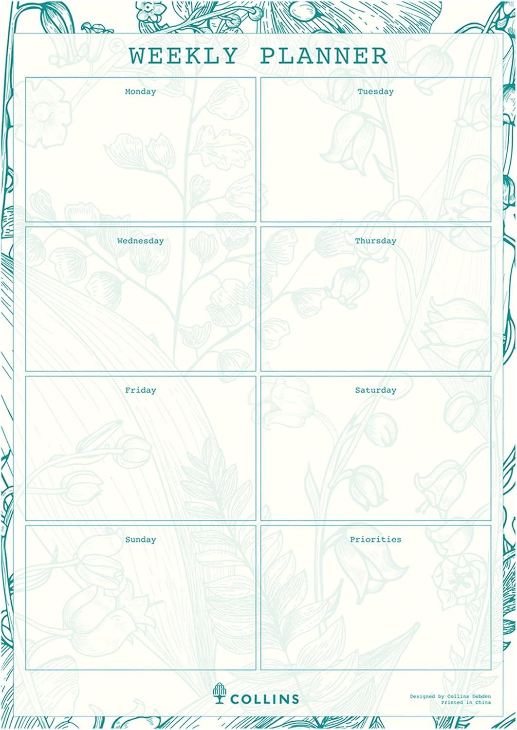 image:imageCollins Tara Weekly Planner Pad Desk Pad Calendar Planner 2023 Cute Undated Planner with 60 sheets 2023 Weekly Planner 85 x 11 Inches Letter Size WhiteGreen