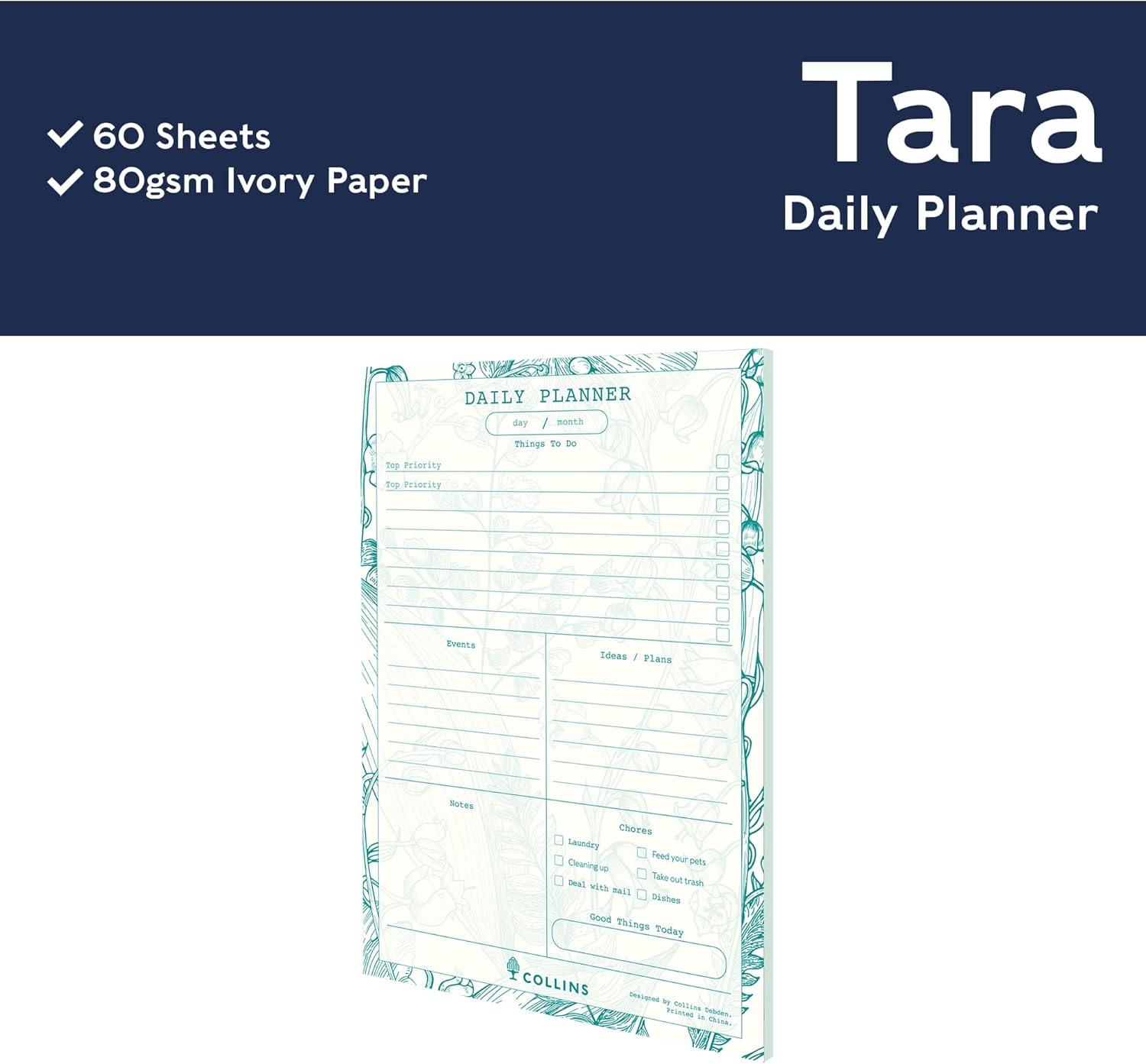 image:imageCollins Tara Weekly Planner Pad Desk Pad Calendar Planner 2023 Cute Undated Planner with 60 sheets 2023 Weekly Planner 85 x 11 Inches Letter Size WhiteGreen