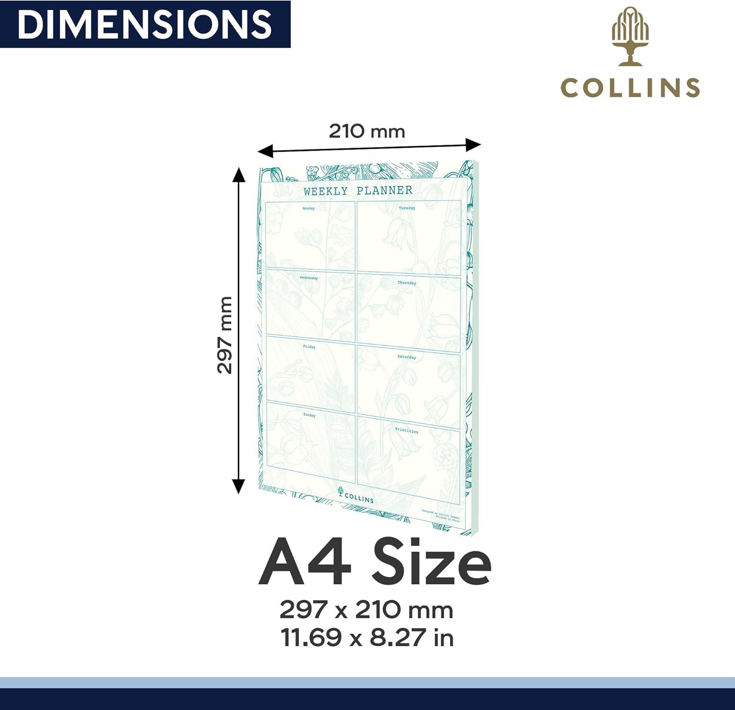 image:imageCollins Tara Weekly Planner Pad Desk Pad Calendar Planner 2023 Cute Undated Planner with 60 sheets 2023 Weekly Planner 85 x 11 Inches Letter Size WhiteGreen