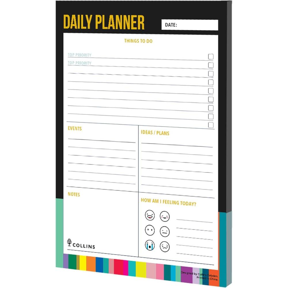 image:imageCollins Edge Rainbow Daily Planner Pad Desk Pad Daily Calendar 2023 Page A Day Layout Cute Undated Planner with 60 sheets A5 Size