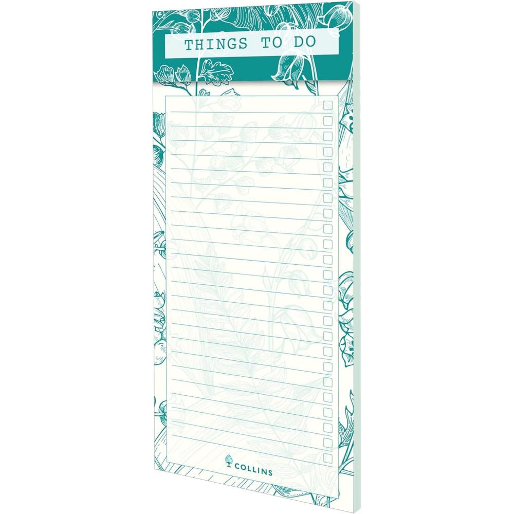 image:imageCollins Tara Magnetic Notepad To Do List Slim Magnetic To Do List for Fridge Grocery List Notepad and Daily Planner Pad Cute Notepads for Women and Men WhiteGreen