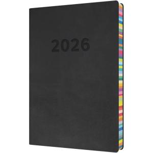 image:imageCollins  Edge Rainbow  2026 12 Month Calendar Year Planner DayToPage with 12 Hourly Appointments Diary A5 Soft Cover  Charcoal ED151U9626