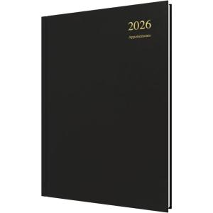 image:imageCollins  Essential  2026 12 Month Calendar Year Planner DayToPage with 12 Hourly Appointments Diary A4 Hard Cover  Black ESSA41A9926