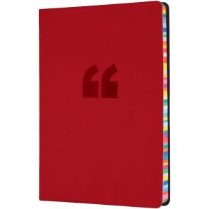 image:imageCollins Debden Edge Rainbow A5 Ruled Notebook Journal  Red  Soft Touch Journal with Rainbow Edged FSC Certified Paper  240 pages